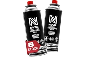 NAYVER Butan Gaskartusche Ventilkartusche für Heizung Kocher Abflammgeräte 227g MSF-1A (8 Stück)