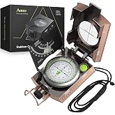 Anbte Professional Compass Waterproof IP65 with Clinometer and High Precision Military Compass Level with Bag for Camping, Wa