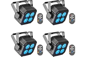 Erreyht 4PCS RGBW LED Stage Lights, 40W LED Par Can Light DMX 4/8CH with Remote Control and Sound Activation, Disco Light Par Spotlight for Stage DJ Bar Party Wedding Haloween Christmas