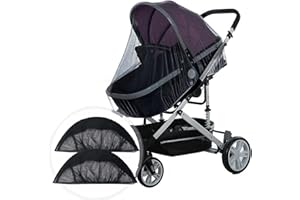 QERICH Pram Net | Mosquito Net for Pushchair | Universal Mosquito Fly Bug Insect Net Protection Cover for Pushchair | Breathable Pram Net for Buggy Carrycot Bassinet Basket