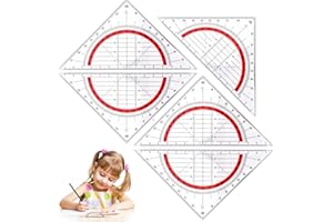 DENTEDELEAO 5 Stück Geodreieck aus Kunststof, Transparentes Kleines Geodreieck Multifunktionales Geometrie Dreieck, Geodreieck Set für Malerei Designer Büro Klassenzimmer, 14cm