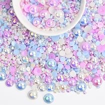 BEEFLYING 60g Mix Halbperlen & Strasssteine Mit Flacher Rückseite – 3mm-10mm, Für DIY, Schmuck & Dekoration