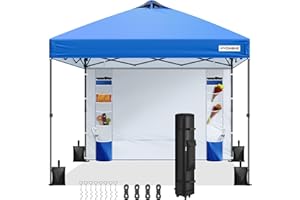 VIVOHOME Tente Pop-up Tonnelle 3 x 3 m avec parois latérales Installation par Simple Pression avec Sac De Transport À roulettes Et 4 Sacs De Sable