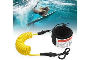 L&W Luck Leash de Surf, Sup Accessoires Laisse,5mm Laisse de Planche de Surf en TPU,Poignets de Jambe Réglables,pour Surfboard,Rafting