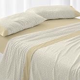 Burrito Blanco | Bedding Set 100% Cotton Bed 150-160 Mustard | 4 Pieces: Fitted Sheet, Top and 2 Covers | 144 Thread Count |
