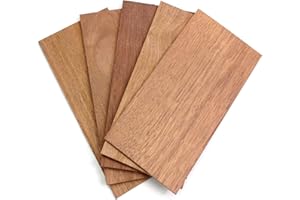 wodewa Juego de chapa de madera Jatoba 2mm de espesor 30 x 14cm | 5 unidades Tableros de madera real para artesanía Modelo manualidades marquetería Restauración