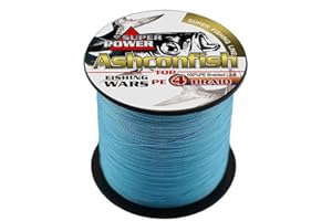 Ashconfish Braided Fishing Line- 4 Strands Super Strong PE Fishing Wire-100M/300M/500M/1000M/1500M/2000M(109/328/547/1093/1640/2187Yards)- 6lb to 100lb Abrasion Resistant-Zero Stretch-Multiple Colors