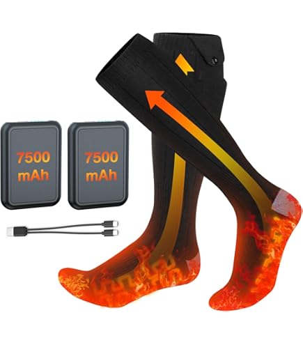 Chaussettes Chauffantes Unisexes ALLJOY, Télécommandées, Avec Batterie Rechargeable, Cadeaux Pour Le Père Et La Mère Noir - Prêt-à-Porter