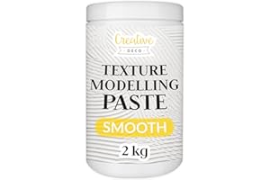 Creative Deco Texture Paste Smooth 2 kg | White Filler for Acrylic Painting | Modelling Paste for Art Projects, Acrylic Paint, DIY, 3D Effects, Textures | Easy to Apply with Palette Knife