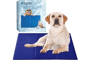 OIGAE Kühlmatte für Hunde, Kühlmatte Katze,Blau Gel Kratzfest rutschfest Weich Wasserabsorbierend Geruchlos Hundedecke für Sommer Ungiftige Gelauflagen 90X60CM
