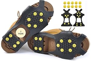 TUANMOZI 2 Paar Anti Rutsch Schuhspikes Größe 34-44 Winter Ice Grips Schuhkrallen Spikes für Hiking Walking Schnee