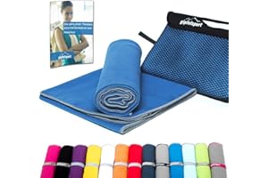 ‎GIPFELSPORT gipfelsport Mikrofaser Handtuch - Microfaser Handtücher Set, Strandtuch, Badetuch I groß, schnelltrocknend I für Sport, Beach, Reise, Outdoor, Camping I leicht, dünn, klein I 200x90cm I Blau