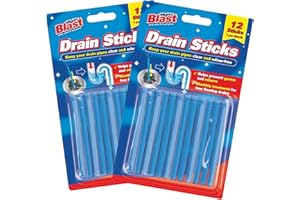 GENERIC Mighty Blast Drain Sticks pack of 2, 24 Sticks in total, Drain Cleaner, Pipe Unblocker, Sink Unblocker, Perfect for Bathroom and Kitchens, Prevents Bad Odour, Hair Blockages