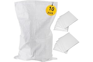GBBSAFETY Woven Rubble Builder Sacks, Heavy Duty Builders Bags | White, Polypropylene, 20’’ x 30’’/50cm x 75cm | Garden Waste Bags, Large Industrial Sack, Sand Bags (10-Pack)