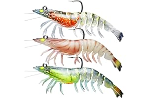 TRUSCEND Pre-Montaje de Pesca Jigs para Agua Dulce y Salada, 1:50 Super Durable TPE Señuelos de Pesca, Bien Hecho Lifelike camarón Crayfish Swimbait, Weedless señuelo para la lubina Trucha Walleye