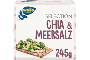 ‎WASA Wasa Selection Chia & Meersalz 1x245g I Knäckebrot aus 100% Roggenvollkornmehl, mit Meersalz und Chiasamen verfeinert