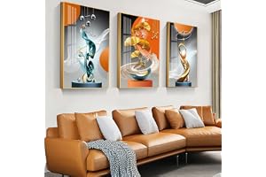 KEBIA gyllene hjort lyxig folielinjer målning kanvas löv affischer tryck canvasmålning abstrakt kanvas väggkonst för vardagsrum heminredning 70 x 100 cm x 3 utan ram
