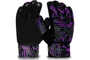 BEAST RAGE Youth Goalkeeper Gloves for Kids,Boys,Girls,Soccer Goalie Gloves Anti-Slip 3 + 3 MM Dumbo Grippy Palm,Extra Grip,Double Wrist Strap,Breathable Mesh