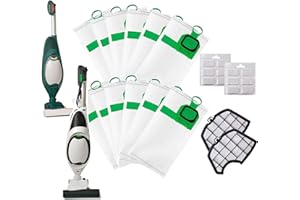 AWINKER 12 Sacchetti per Folletto VK140 VK150 Kit con 2 Filtri Ricambi per Folletto