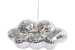 MFGDISCO Discokugel Wolkenform, niedlicher hängender Partyspiegel Dekor mit Kette, Retro-Licht reflektierende Kugel für Party Home Decor, Disco Spiegel Ornamente, Silber, Design Patent