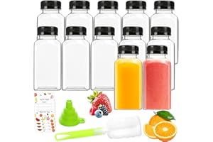 ztarraum Juice Bottles 12 Pack- 8oz/250ml Empty Bottles with Lids for Milk Juice Smoothie and Other Drinkings Christmas gifts