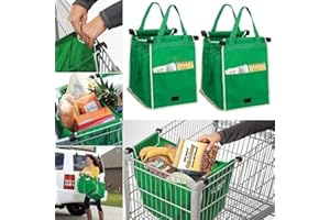 BrilliantJo - Borsa per la spesa portatile, confezione da 2 pezzi, colore: Verde