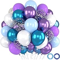 Kit Decorazioni Compleanno Frozen Per Ragazze - Palloncini, Striscione, Corona Elsa, Bacchetta E Topper Per Torta - 3