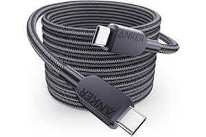 Anker Kabel USB-C do USB-C o mocy 240 W, kompatybilny z iPhone 16/15, MacBook Pro/Air, iPad Pro/Air, Galaxy S24, Pixel, Switch, LG, 3 m (pleciony, USB 2.0)