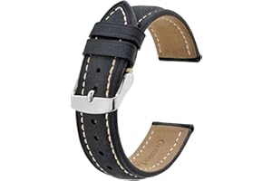 BISONSTRAP Correa de Reloj, Correa Piel de Cuero Vintage, Ancho de Banda: 14mm 15mm 16mm 17mm 18mm 19mm 20mm 21mm 22mm 23mm 24mm