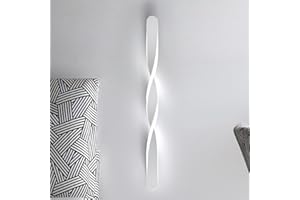 ZTWLEED Applique LED da Parete Interno Moderno,22W Lampada da Parete Interni Spirale 55 cm,Bianco Freddo 6000K Lampade Muro Per Camera da Letto Soggiorno Corridoio Ufficio Applique da Parete Bianco
