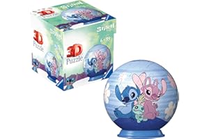 Ravensburger - Puzzle 3D Niños Disney Angel y Stich | Puzzles 3D para Niños De 6 Años O Más | Maquetas para Montar De 55 Piezas | Regalo Niño 6 Años O Más
