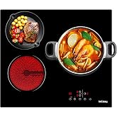 IsEasy 3-Zone Ceramic Hob, 60 cm, 5500 W, Timer, 9 Power Levels, Child Safety Lock