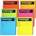 Message Sticky Notes Pads,Skycase 6 Pack Colorful Self Stick Note Pads 10 x 13 cm Message Book Lined Sticky Notes Phone Message Pads for Office Supplies 50 Sheets*6 Pack