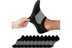 FALARY Calzini Fantasmini da Donna Uomo Corti Invisibili Calze 10 Paia Nero Bianco Grigio