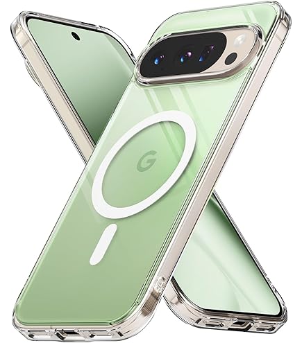 JETech Magnetische Case voor Google Pixel 10/10 Pro 2025 Compatibel met MagSafe en Pixelsnap Oplader, Schokbestendig Telefoon Bumper Hoesje Cover, Doorzichtige Achterkant (Transparant