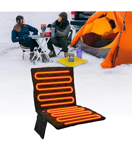 Cuscino Riscaldato Elettrico 45x90 Cm, Con 3 Livelli Di Calore (40-60°C), Alimentazione USB/Type-C, Per Sedia Da Campeggio, Stadio, Esterno