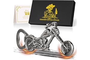 LKKCHER Abrebotellas de Motocicleta Calavera, Regalos de cerveza de motocicleta para hombres, regalo hombres, ideas regalo hombres papá marido hijo él, regalo cumpleaños, Regalos Navidad,Plata Oscura