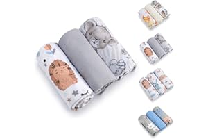 BABYSAFE Baby Safe - Juego de 3 muselina para recién nacido, 80 x 70 cm, toallas para niños, 100 % franela de algodón orgánico, certificado OEKO-TEX Mussole para recién nacido, algodón, ideales como babero,