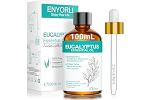 ENYORLI Aceite Esencial de Eucalipto 100ml Gran Capacidad Cuentagotas Calibrado para Aromaterapia Cuidado Corporal y Creación de Productos Naturales