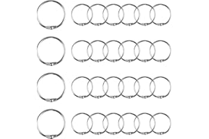 LIUHANCSQD Anillos de encuadernación de metal, 24 unidades de 25 mm, anillos sueltos, anillos para tarjetas, anillos de hojas sueltas, anillos para libros, anillos para libros de recortes, álbumes de fotos