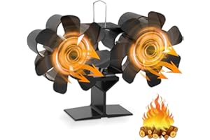 Ambesty Ventilador de Chimenea de 14 Palas, Ventilador de Estufa sin Electricidad Alimentado por Calor, Ventilador de Quemador de Leña, DisipacióN de Calor Eficiente en El Hogar