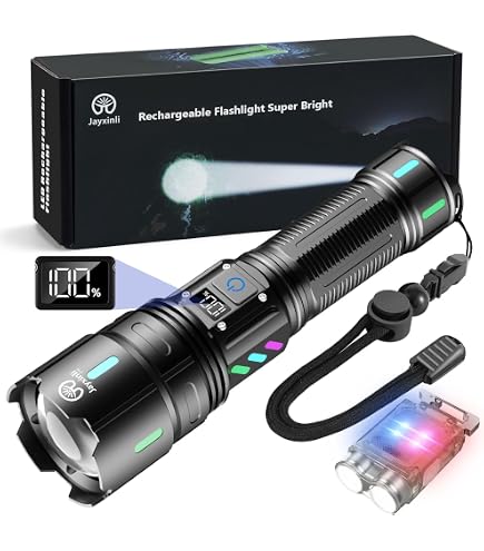 Torcia LED Ultra Potente, 100.000 Lumen Torcia LED Ricaricabile, 7 Modalità Super Luminosa, Lunga Durata, IPX7 Impermeabile Ideale per il Campeggio | Leroy Merlin