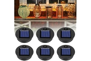 KUWUNG Solar Lights Replacement Top, 6 Pack Replacement Solar Panels for Garden Lights, 7CM IP44 Solar Lantern Replacement Top, Lantern Lid Lights Bulb Replacement Part, DIY Replacement Decor Light