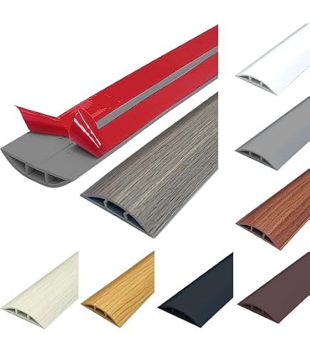 Cache Fil électrique Sol Tarocat 3M - Goulotte Adhésive Blanc | D30 30x9x11mm | Pour Câbles Bureau Et Maison