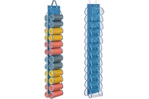 Lirex Hanging Yoga Legging Storage Organizer with 24 Pockets, Foldable Oxford Cloth Hanging Closet Organizer Shirts Jeans Storage Hanger Socks Holder for Family Closet Bedroom (Blue)