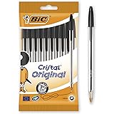 Bic Cristal Original Smudge- Free Ballpoint Pens with Medium Point (1.0 mm), Black, Pack of 10