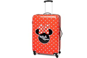 Disney Minnie Mouse Koffer für Erwachsene & Kinder | Kabine Kleine Mittlere oder Große Optionen Gepäcktasche | Frauen Mädchen Rotes Hartes Cover Carry On Reisen Trolley