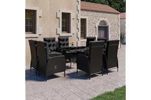 Festnight Rattan Gartenmöbel Set 8 Stühle mit Tisch Gartentisch mit Stühlen Set Sitzgruppe Garten Essgruppe 8 Personen Wetterfest Sitzgarnitur Gartengarnitur Polyrattan Gartensessel