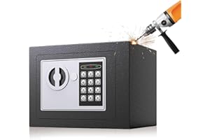 DYUEE 4.6L Home Digital Safe Electronic Cabinet Cash Box, Boxes with Two Keys, High Security Steel Mini Cabinet for Business Office Hotel Money Document Jewelry Passport, Black