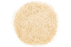 Mamiddle Paglia per Cesti Decorativa - 500g Raffia per Riempimento Regali, Filler per Cestini, Scatole e Decorazioni - Materiale per Party, Matrimoni, Natale (Champagne)